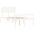 Cama personas mayores cabecero madera maciza blanco 120x200