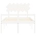 Cama personas mayores cabecero madera maciza blanco 120x200