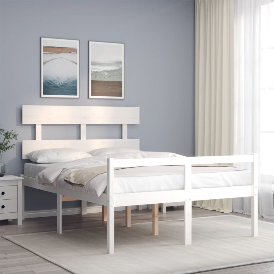 Cama para personas mayores con cabecero madera maciza