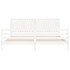 Estructura de cama con cabecero madera maciza blanco 200x200