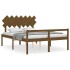 Cama personas mayores cabecero madera marrón miel 140x200