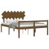 Cama personas mayores cabecero madera marrón miel 140x200
