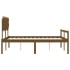 Cama personas mayores cabecero madera marrón miel 140x200