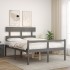 Cama personas mayores cabecero madera maciza gris 120x200
