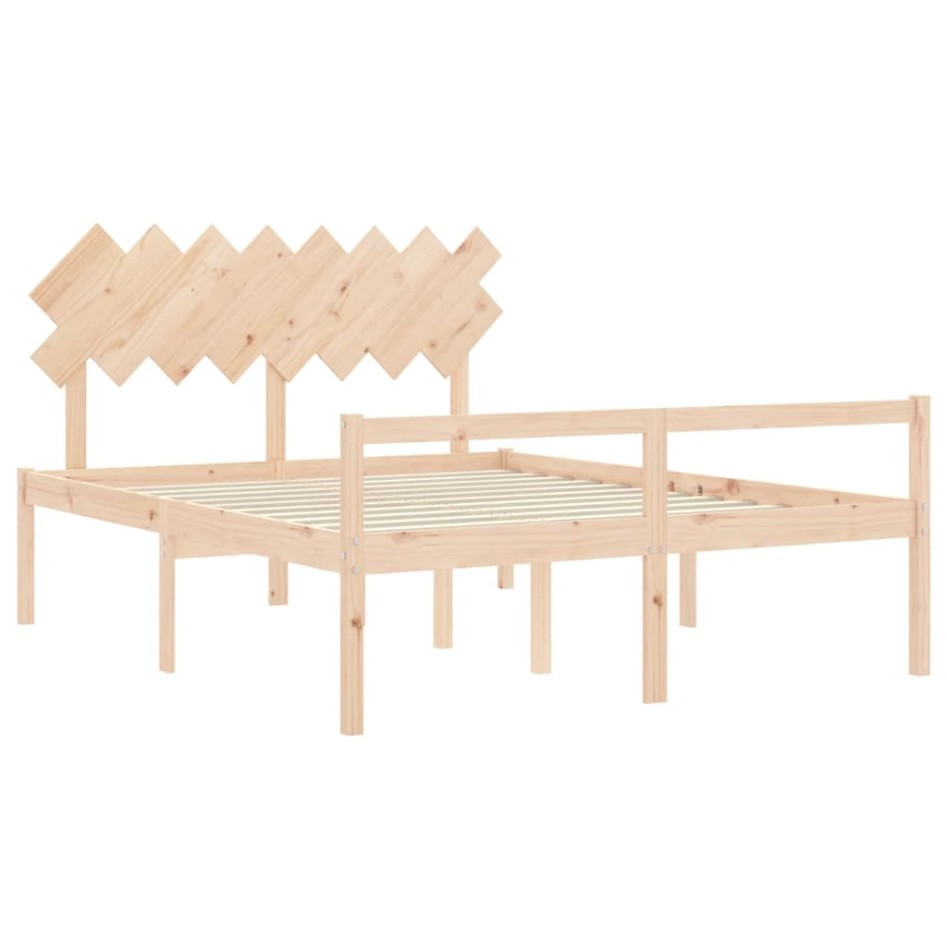 Cama para personas mayores con cabecero madera maciza