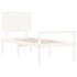 Cama personas mayores cabecero madera maciza blanco 100x200