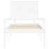 Cama personas mayores cabecero madera maciza blanco 100x200