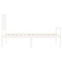 Cama personas mayores cabecero madera maciza blanco 100x200