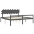 Cama personas mayores cabecero madera maciza gris 200x200
