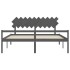 Cama personas mayores cabecero madera maciza gris 200x200
