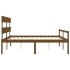 Cama personas mayores cabecero madera marrón miel 200x200