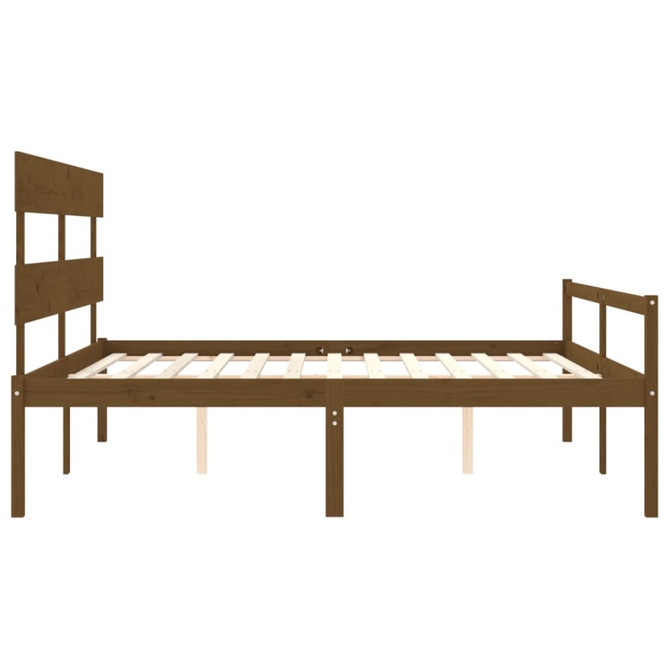 Cama personas mayores cabecero madera marrón miel 200x200