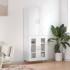 Aparador alto madera contrachapada blanco brillo 69,5x34x180