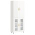 Aparador alto madera contrachapada blanco brillo 69,5x34x180