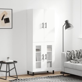 Aparador alto madera contrachapada blanco 69,5x34x180