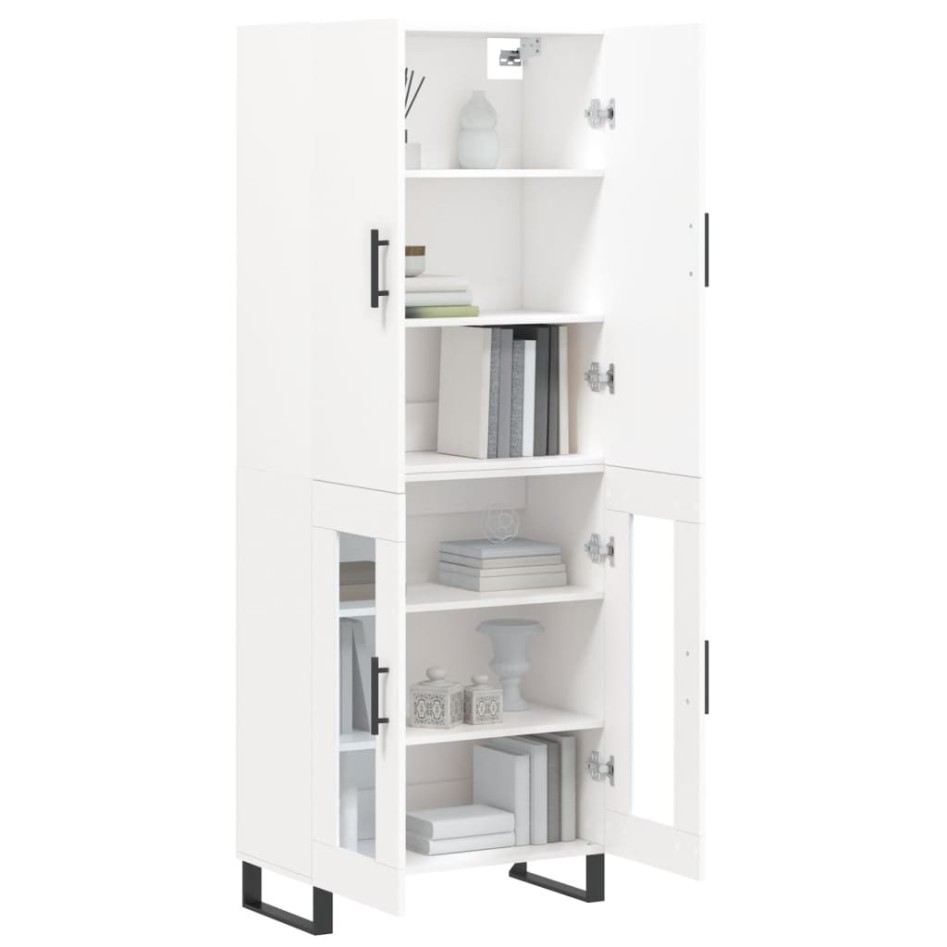 Aparador alto madera contrachapada blanco 69,5x34x180