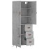 Aparador alto madera contrachapada gris hormigón 69,5x34x180