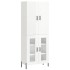 Aparador alto madera contrachapada blanco brillo 69,5x34x180