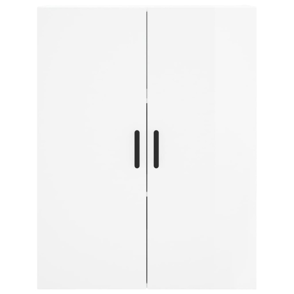 Aparador alto madera contrachapada blanco brillo 69,5x34x180