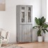 Aparador alto madera contrachapada gris sonoma 69,5x34x180