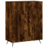 Aparador alto madera contrachapada roble ahumado 69,5x34x180