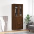 Aparador alto madera contrachapada marrón roble 69,5x34x180