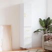 Aparador alto madera contrachapada blanco 34,5x34x180 cm