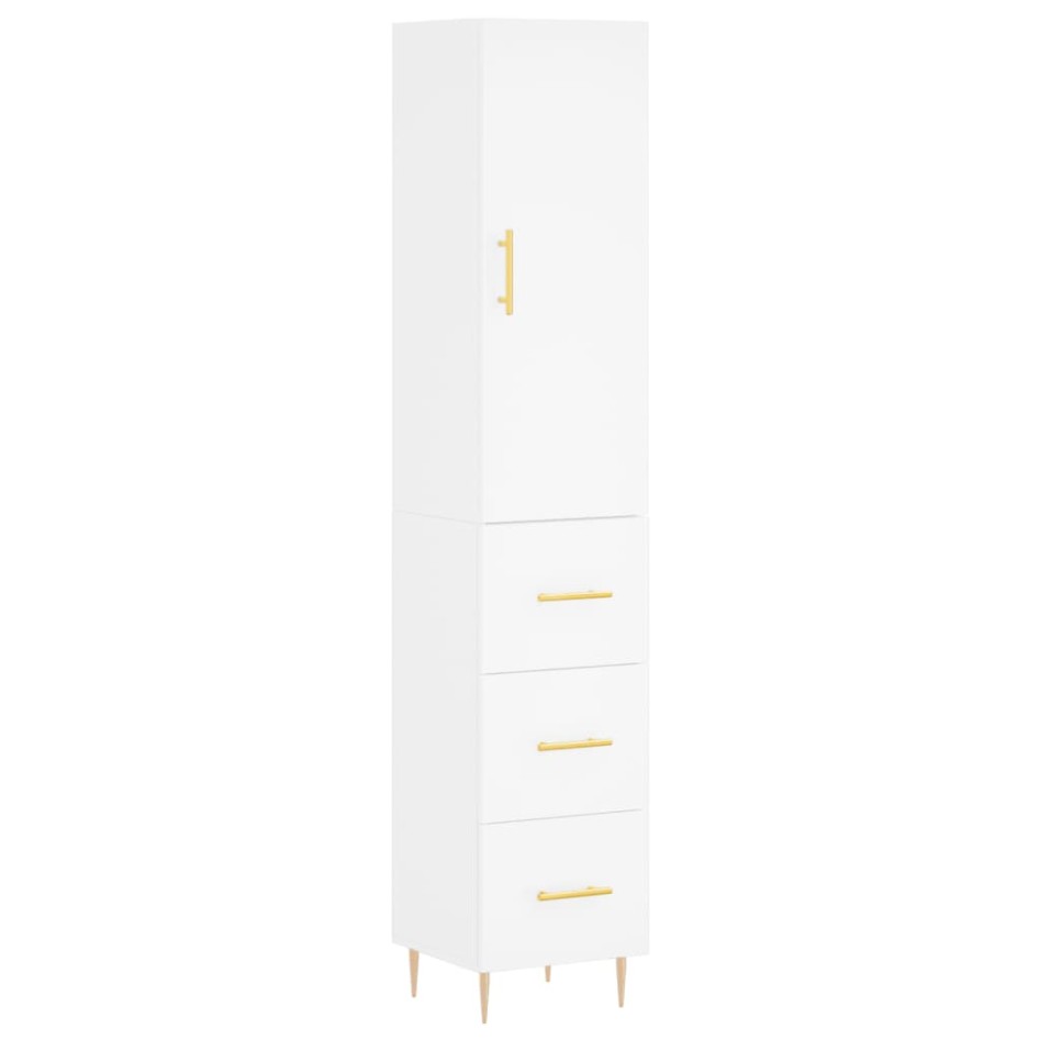 Aparador alto madera contrachapada blanco 34,5x34x180