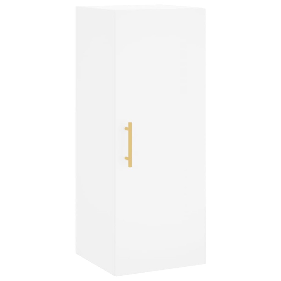Aparador alto madera contrachapada blanco 34,5x34x180