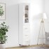 Aparador alto madera contrachapada blanco brillo 34,5x34x180
