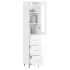 Aparador alto madera contrachapada blanco brillo 34,5x34x180
