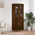 Aparador alto madera contrachapada marrón roble 69,5x34x180