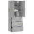 Aparador alto madera contrachapada gris hormigón 69,5x34x180