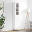 Aparador alto madera contrachapada blanco 34,5x34x180 cm
