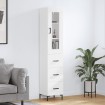 Aparador alto madera contrachapada blanco 34,5x34x180 cm
