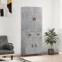 Aparador alto madera contrachapada gris hormigón 69,5x34x180