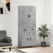 Aparador alto madera contrachapada gris hormigón 69,5x34x180 cm