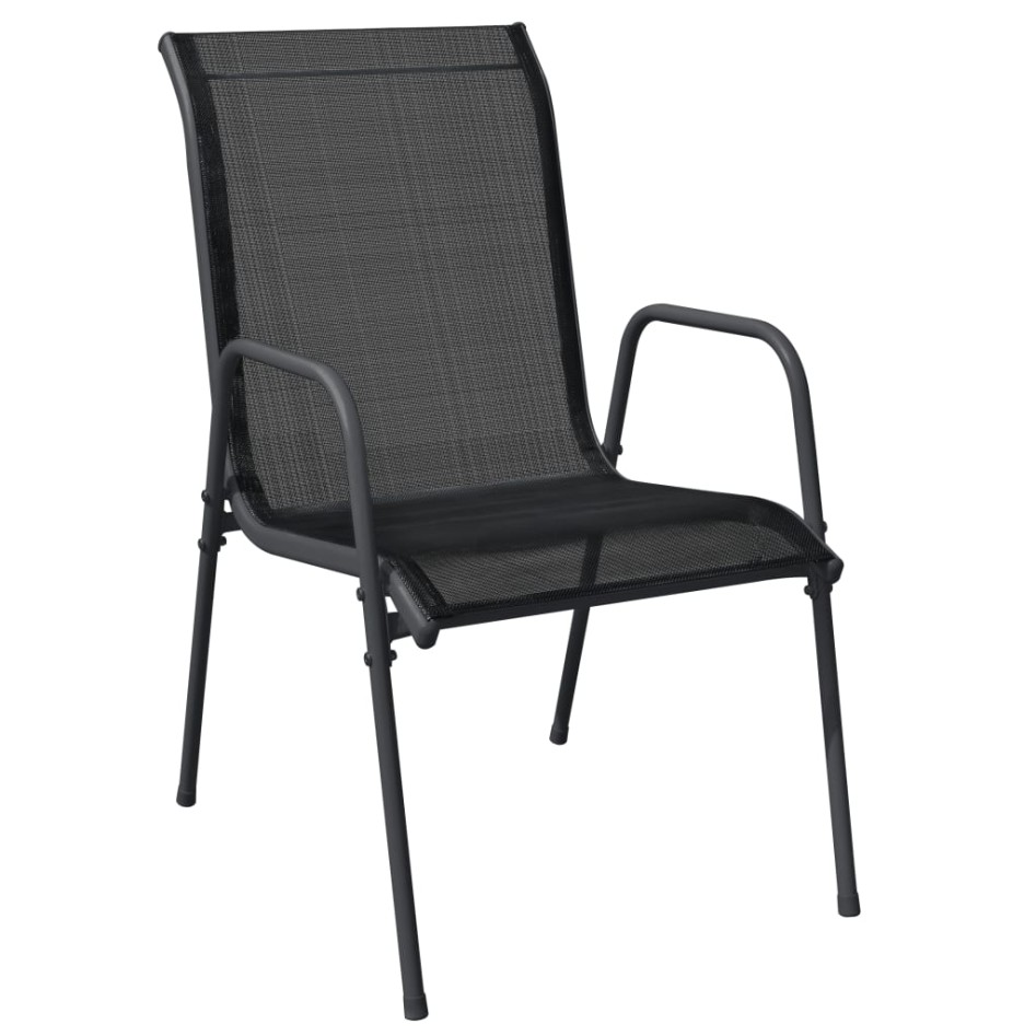 Juego de comedor para jardín 3 piezas acero y textilene