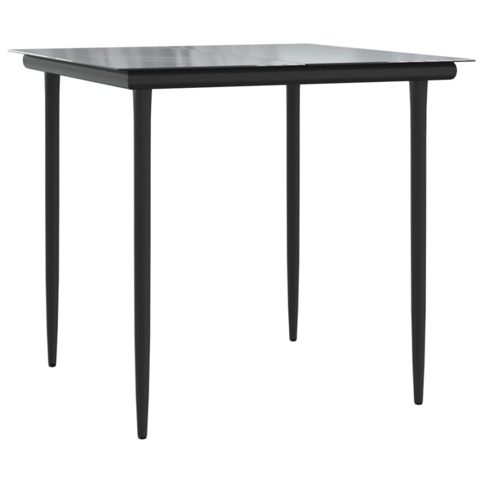 Juego de comedor para jardín 3 piezas acero y textilene
