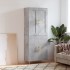 Aparador alto madera contrachapada gris hormigón 69,5x34x180