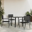 Juego de comedor de jardín 5 pzas ratán sintético y acero negro