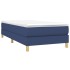 Cama box spring con colchón tela azul 90x200