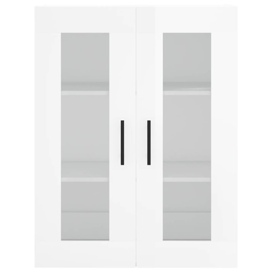 Aparador alto madera contrachapada blanco brillo 69,5x34x180