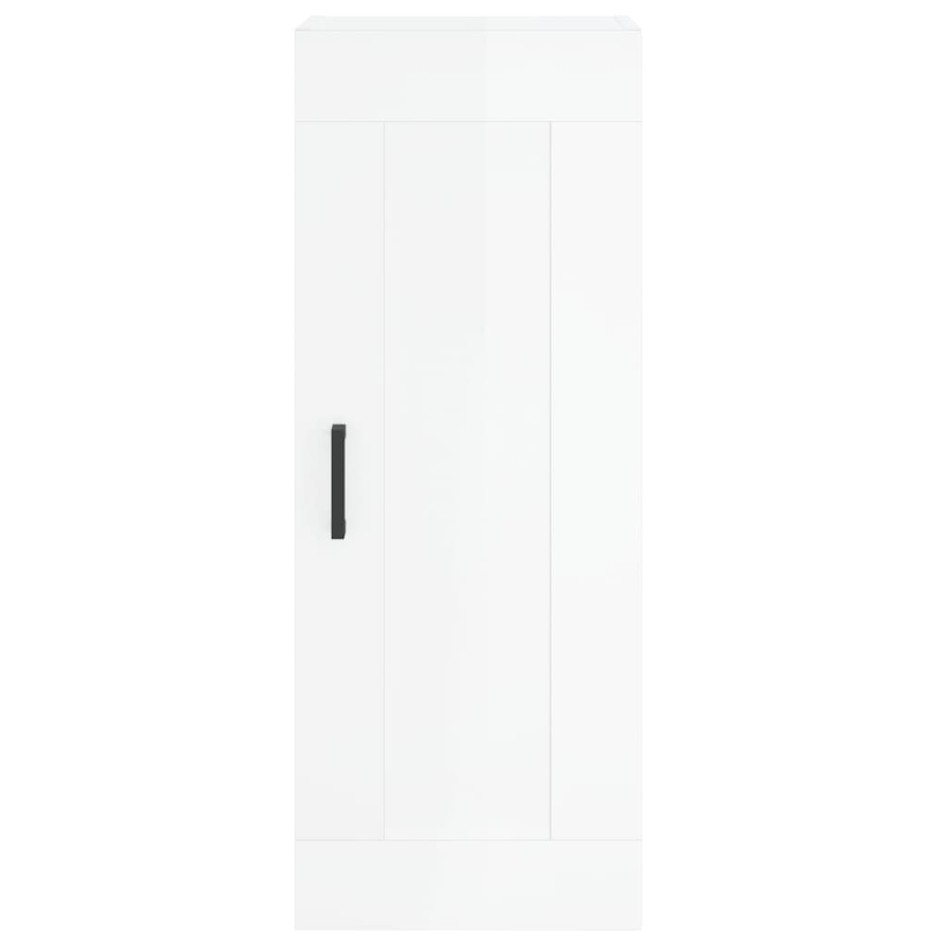 Aparador alto madera contrachapada blanco brillo 34,5x34x180