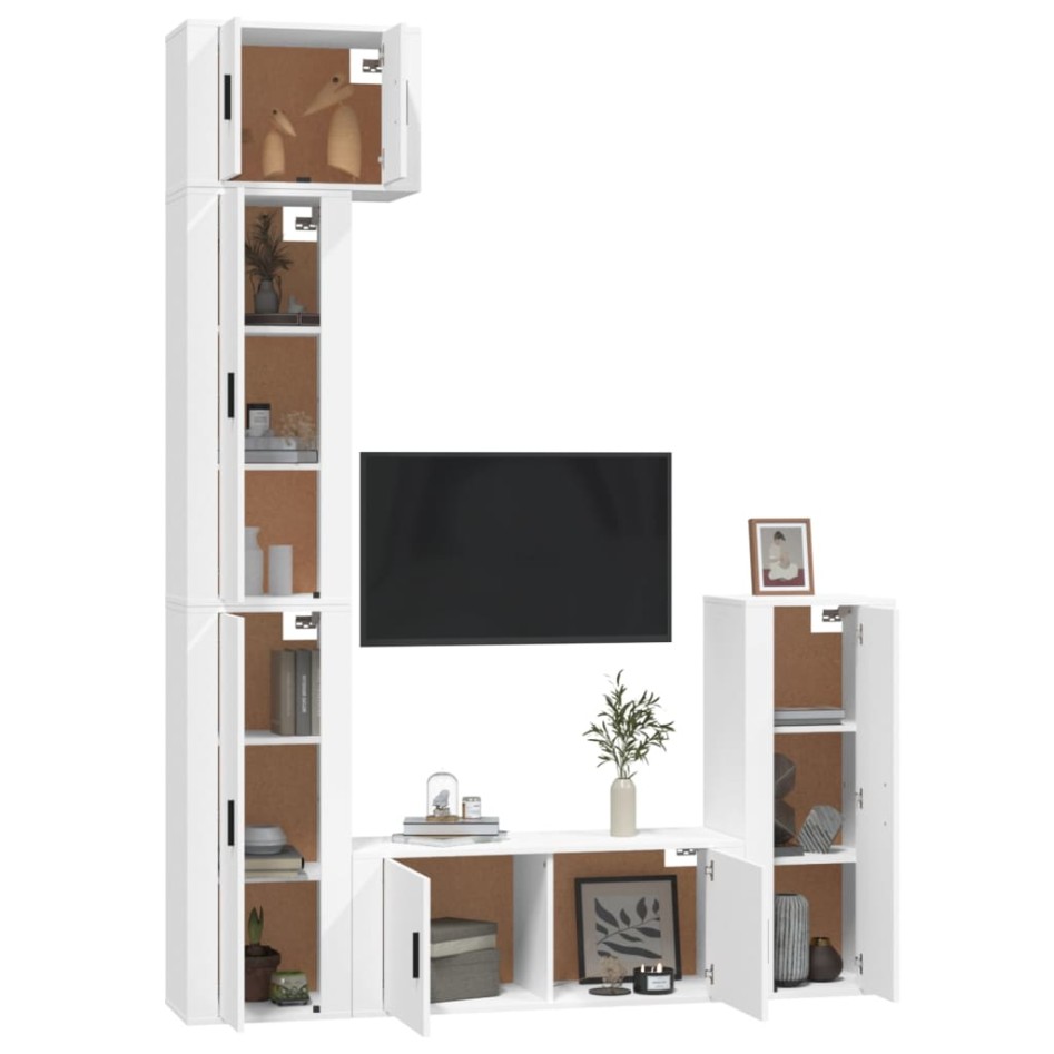 Set de muebles para TV 5 piezas madera contrachapada