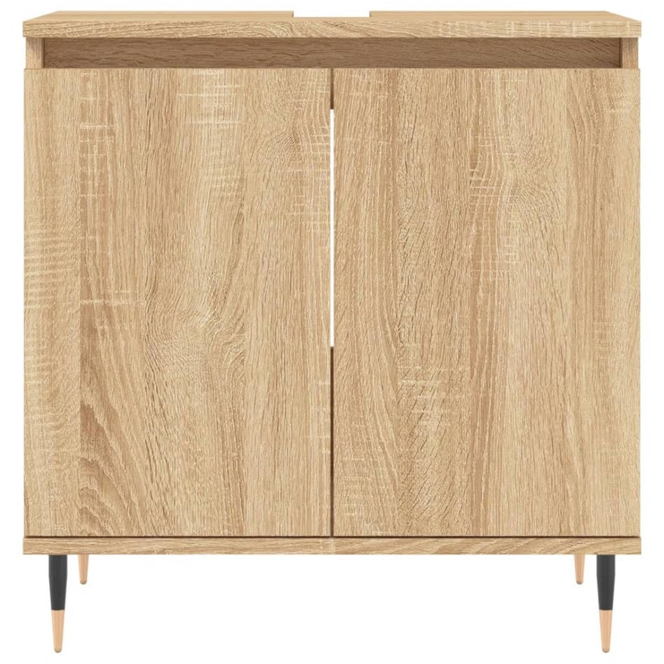 Set de muebles de baño 3 pzas madera contrachapada roble