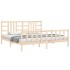 Estructura de cama con cabecero madera maciza 200x200
