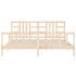 Estructura de cama con cabecero madera maciza 200x200