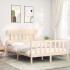 Estructura de cama con cabecero madera maciza 140x200