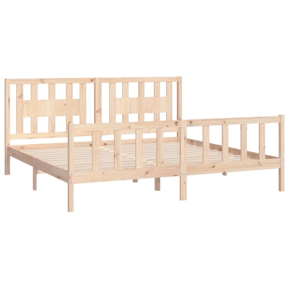 Estructura de cama con cabecero madera maciza de pino